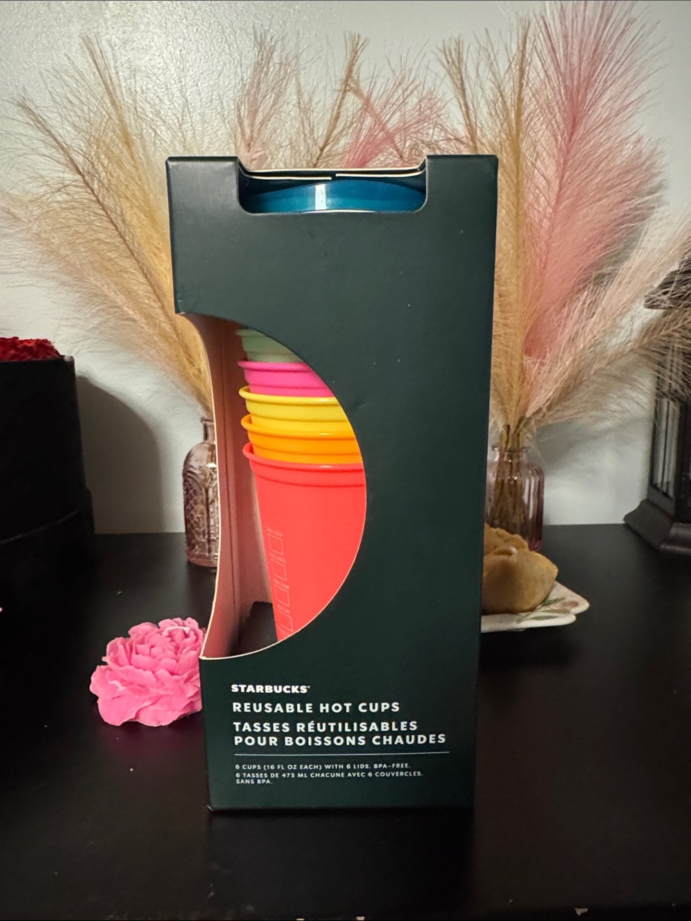 Starbucks Colorful Reusable Hot Cups — Pink, Orange, Yellow, Blue